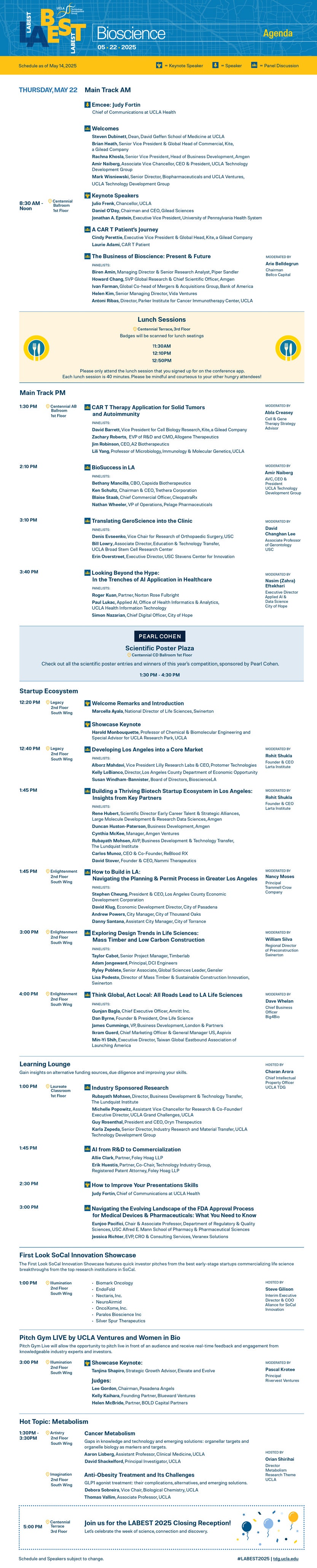 Bioscience 2025 Agenda