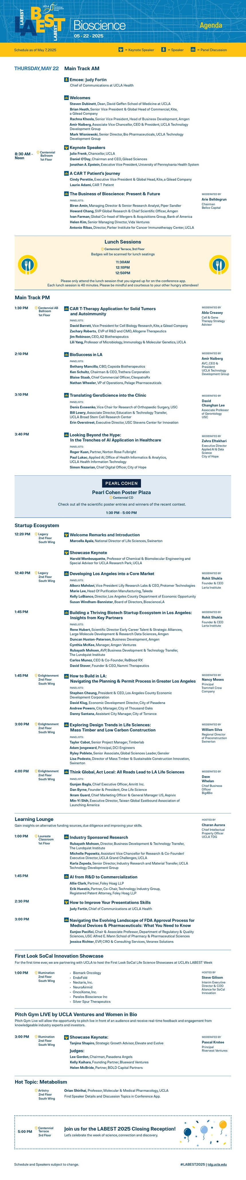Bioscience Agenda - 5/22