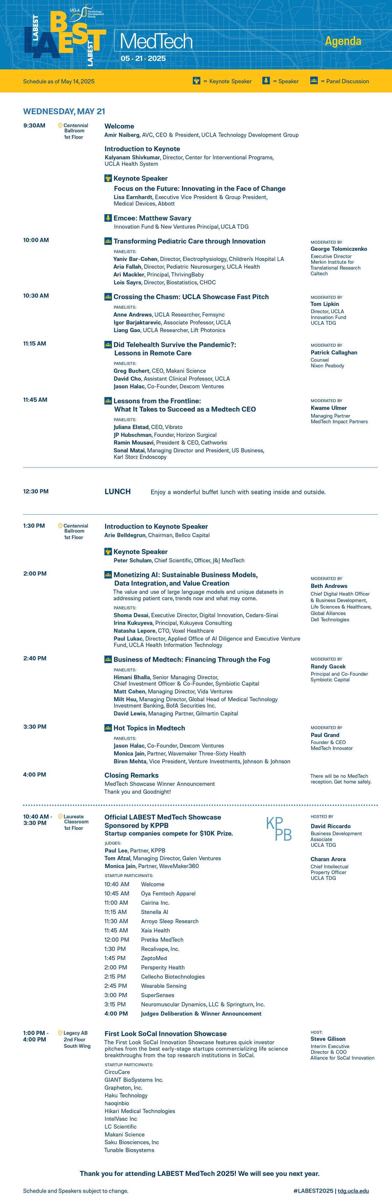 MedTech 2025 Agenda