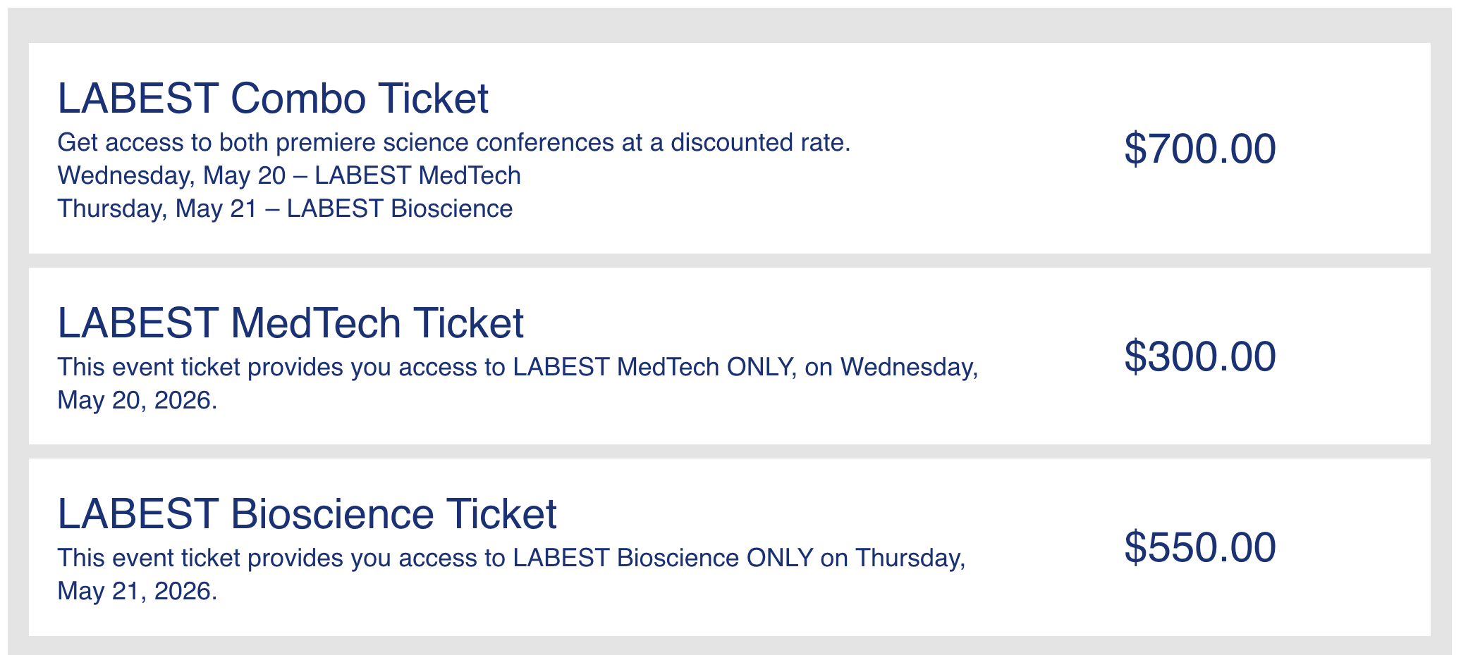 LABEST Pricing Graphic